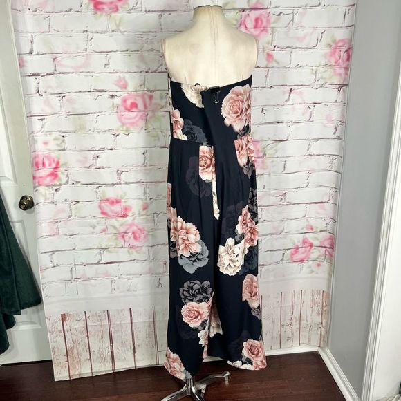 City Chic strapless floral wide leg jumpsuit - Picture 12 of 15